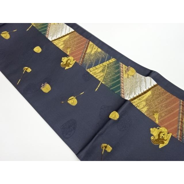 ブランドショッパー付き 宗sou 縞に茶道具 貝合わせ模様織出し袋帯 リサイクル 着 100 安心保証 Www Ypsilonjewelry Com