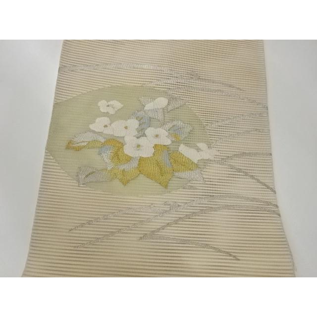 宗sou 絽綴れ露芝に紫陽花模様織出し名古屋帯【リサイクル】【着