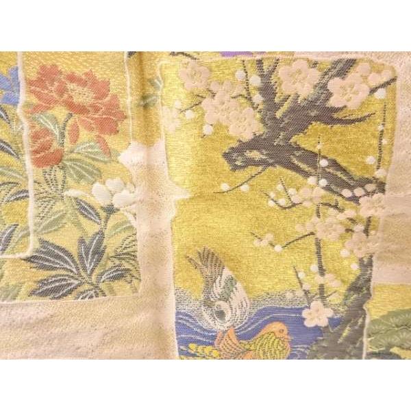 宗sou 寿光織　「花鳥聚英」織り出し一つ色留袖【リサイクル】【着】