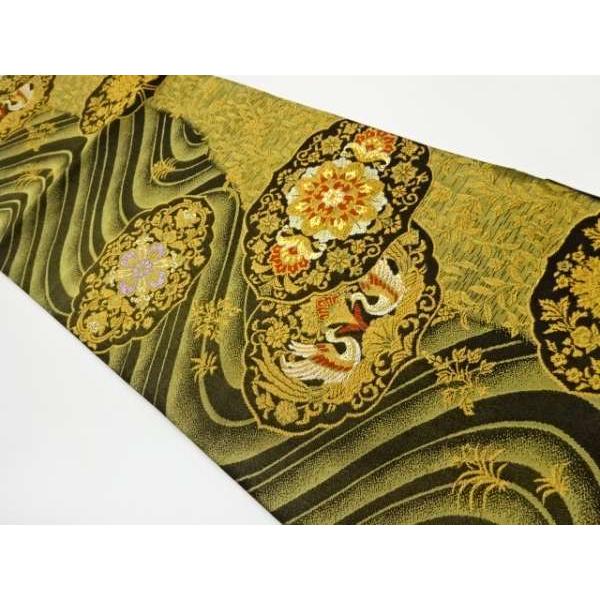 麗彩花鳥山水屏風絵文様 プラチナ箔の袋帯 留袖、訪問着と。 麗