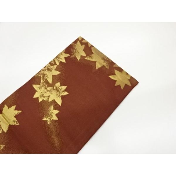 税込?送料無料】 ys6465455; 宗sou 紅葉模様織出し名古屋帯 紅葉模様織出し夏用名古屋帯地反物