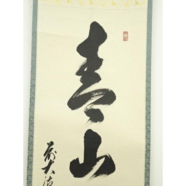 ys6815621; 宗sou 前大徳足立泰道筆 「青山緑水」一行書 肉筆紙本掛軸