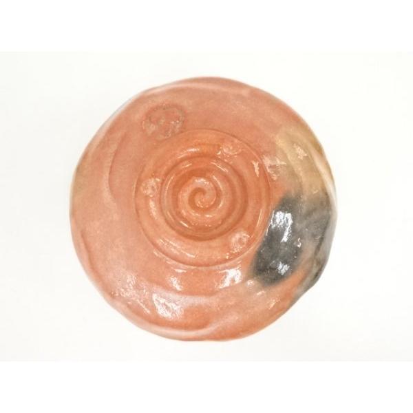 茶道具】佐々木松楽造 宗入花筏うつし赤茶碗（共箱） 茶道具】佐々木