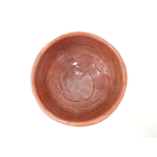 茶道具　京焼　川崎和楽作　赤楽　三足香炉　共布共箱　V　6823 茶道具 供茶茶碗 赤楽 盛物台付 川崎和楽