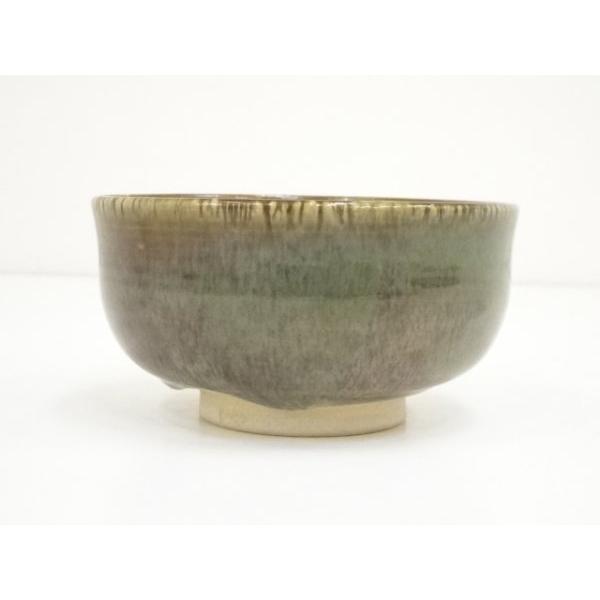 和食器　飴釉　寿字螺旋文　茶碗　五客　時代箱付　V　R6414 和食器 飴釉 寿字螺旋文 茶碗 五客 時代箱付 V R6414