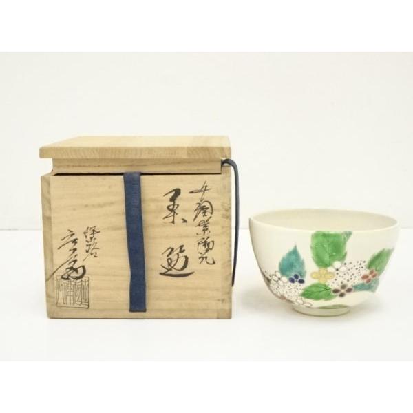 ys6964633; 宗sou 京焼 押小路窯 庄左エ門造 色絵紫陽花茶碗（共箱 