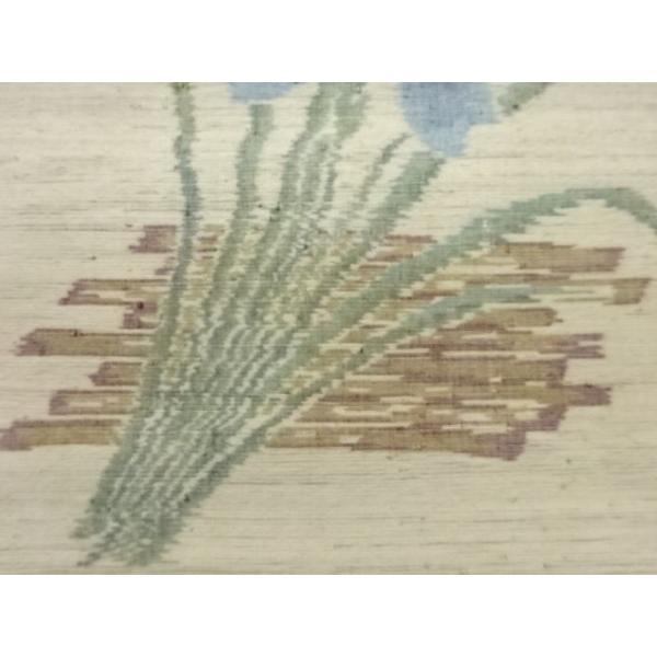 名古屋帯】刺繍 抽象模様 手織り紬 アンティーク