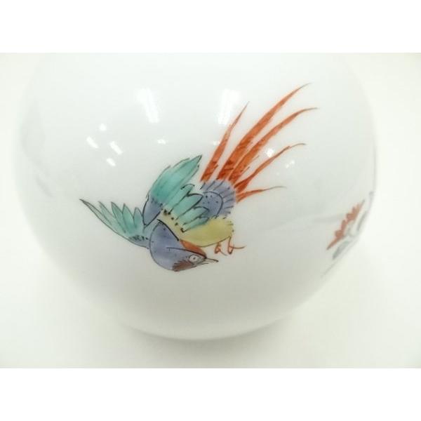 ys6990958; 宗sou 十四代酒井田柿右衛門造 錦菊鳥文 一輪生（共箱
