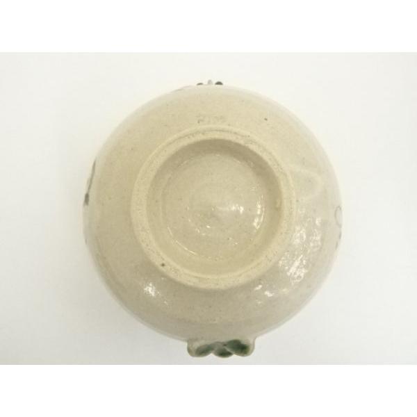 ys6995454; 宗sou 桃山窯 林英仁造 織部弥七田酉茶碗（共箱）【道