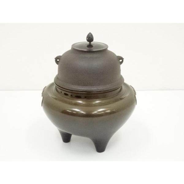 ys6998484; 宗sou 一ノ瀬宗和・菊地正直造 唐銅切合朝鮮風炉・真形釜添