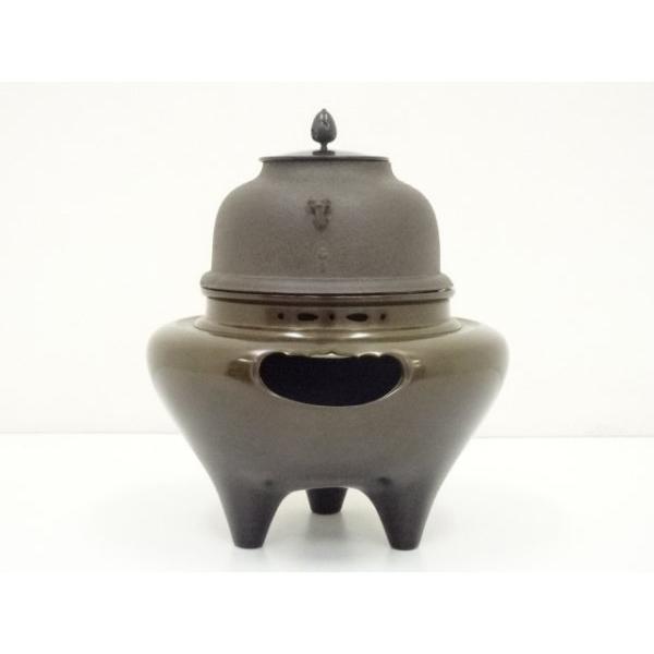 ys6998484; 宗sou 一ノ瀬宗和・菊地正直造 唐銅切合朝鮮風炉・真形釜添