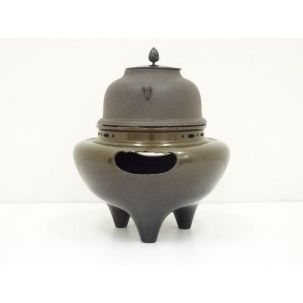 ys6998484; 宗sou 一ノ瀬宗和・菊地正直造 唐銅切合朝鮮風炉・真形釜添