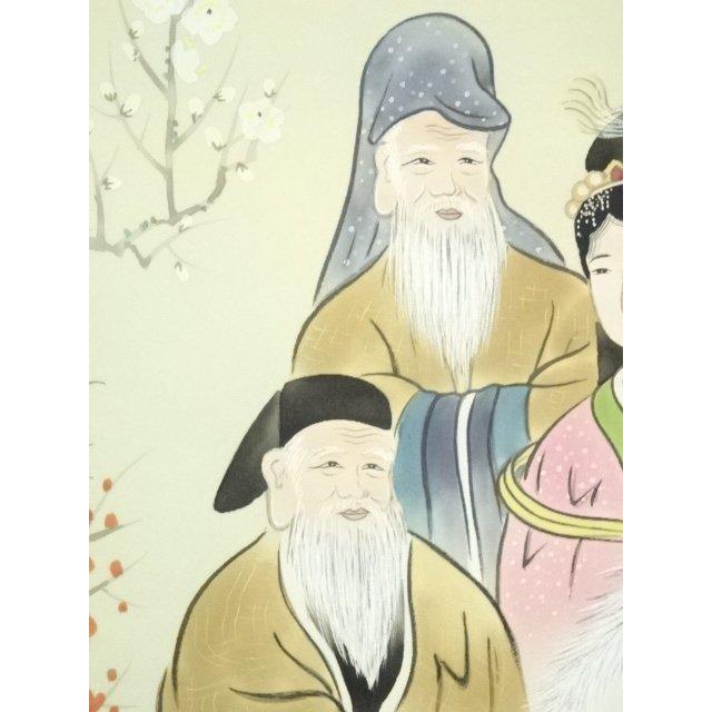 ys7006799; 宗sou 森栖鶴筆 七福神 肉筆絹本掛軸（共箱）【道】 : お