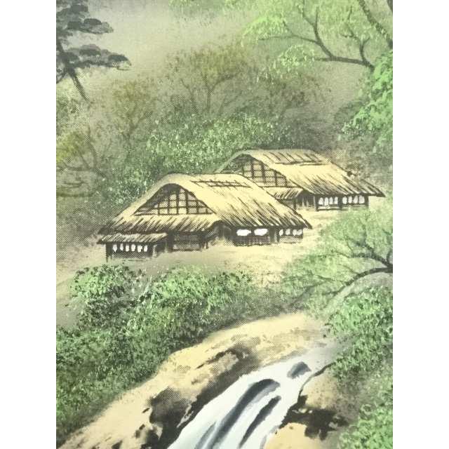 ys7011326; 宗sou 寿山 山水縁起図 肉筆絹本掛軸（保護箱）【道】 : お