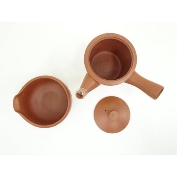 ys7024489; 宗sou 常滑焼 作家物 朱泥和敬彫煎茶器揃（共箱）【道