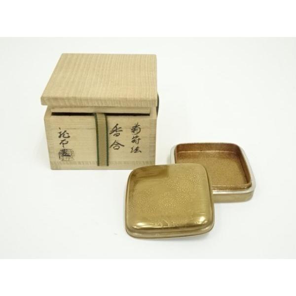 ys7024795; 宗sou 龍雲造 菊花蒔絵四方香合（共箱）【道】 : お茶道具