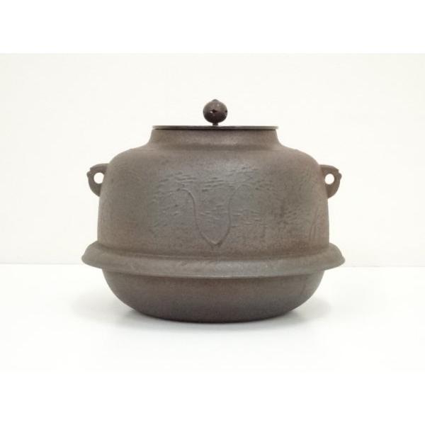 茶釜 高橋敬典 共箱 真形羽釜 浜松地紋 茶道具 S359 茶釜 『人間