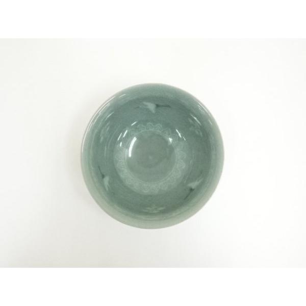 ys7053508; 宗sou 流谷窯 李昌相造 高麗青磁雲鶴象嵌茶碗（共箱）【道