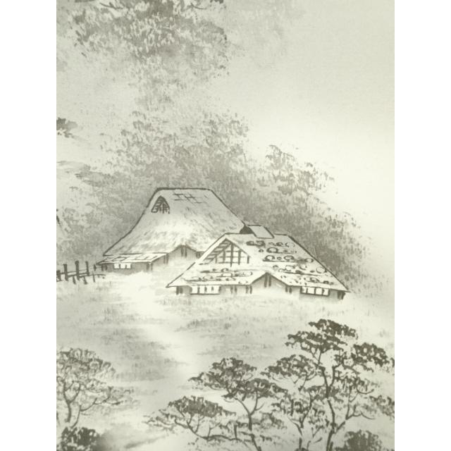 ys7068746; 宗sou 彩雲筆 水墨山水 肉筆絹本掛軸（共箱）【道】 : お