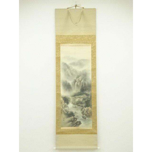 ys7092384; 宗sou 径葉筆 淡色山水 肉筆絹本掛軸【道】 : お茶道具