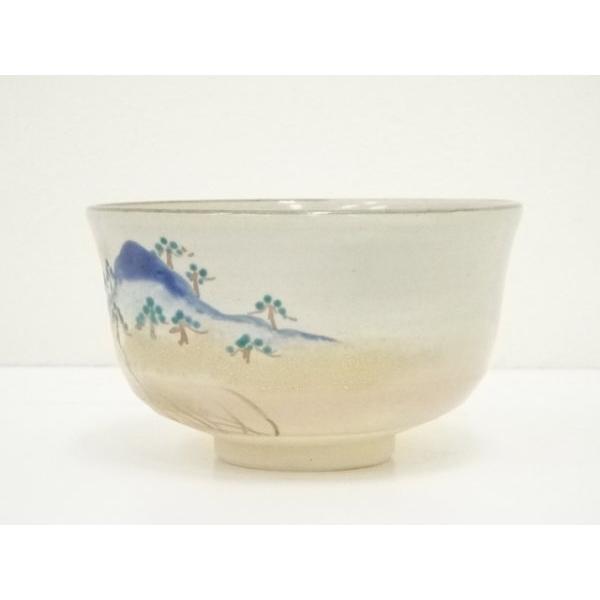 宗sou 京焼 橋本紫雲造 イッチン色絵朝顔茶碗（共箱）【道】