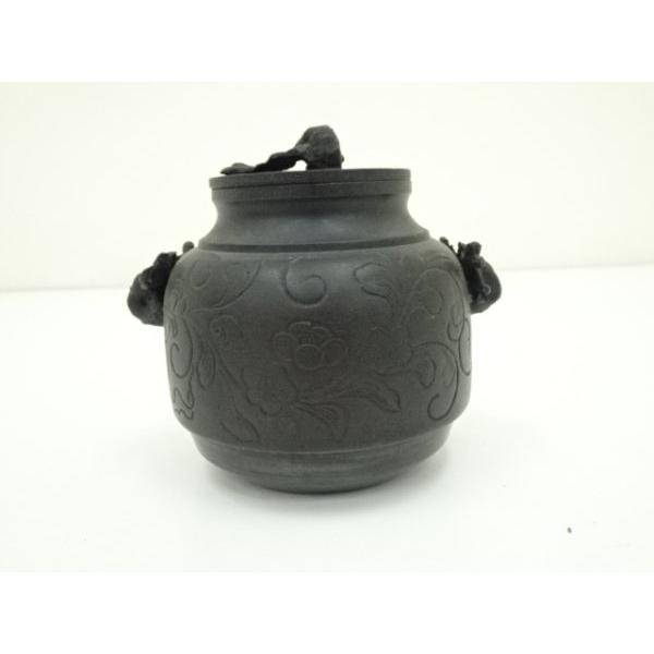 ys7100412; 宗sou 鋳銅製 花彫鬼面風炉釜形香炉【道】 : お