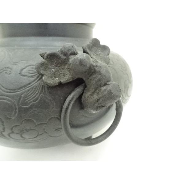 ys7100412; 宗sou 鋳銅製 花彫鬼面風炉釜形香炉【道】 : お茶道具