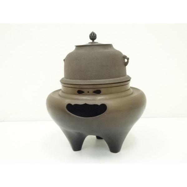 ys7103899; 宗sou 釜師佐藤清光・風炉師昇雲造 唐銅朝鮮風炉（敷板付