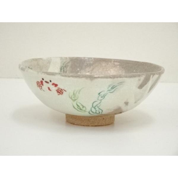 ys7110414; 宗sou 竹桂庵 西山象楽造 裂白釉蟹茶碗（共箱）【道】 : お