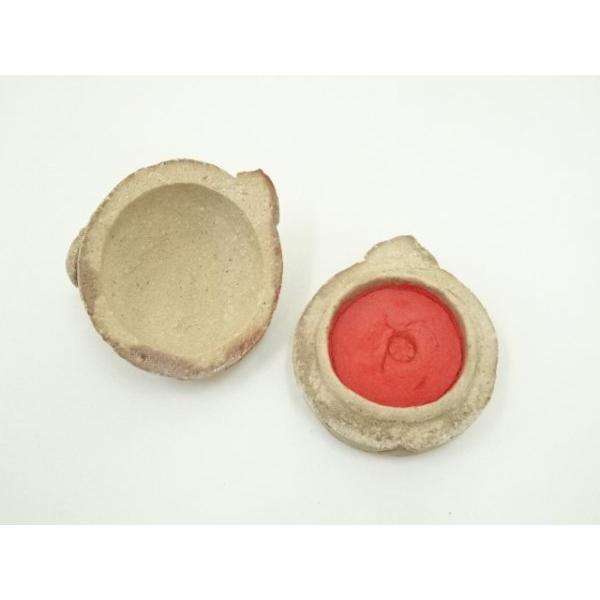 信楽だぬき朱肉池 ys7113788; 宗sou 信楽焼 高橋楽斎造 タヌキ朱肉池（共箱）【道】 : お