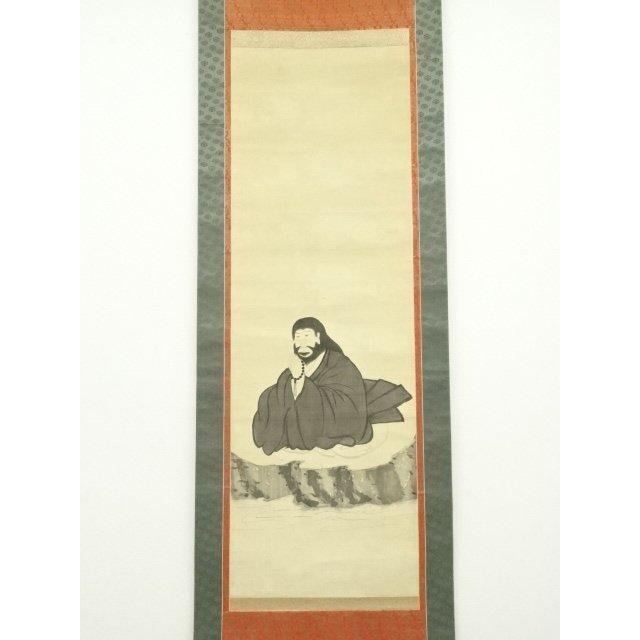 掛け軸 淸甫 靈峰飛翔 絹本 希少 軸装 茶道具 掛軸 美品 です。 ys7127575; 宗sou 明治41年 親鸞上人 有髪御影 肉筆絹本掛軸（普耀識箱