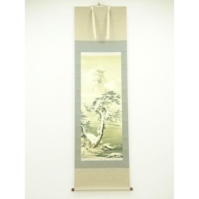 ys7131528; 宗sou 山元春挙 寒江待渡 印刷工芸 絹本掛軸（共箱）【道