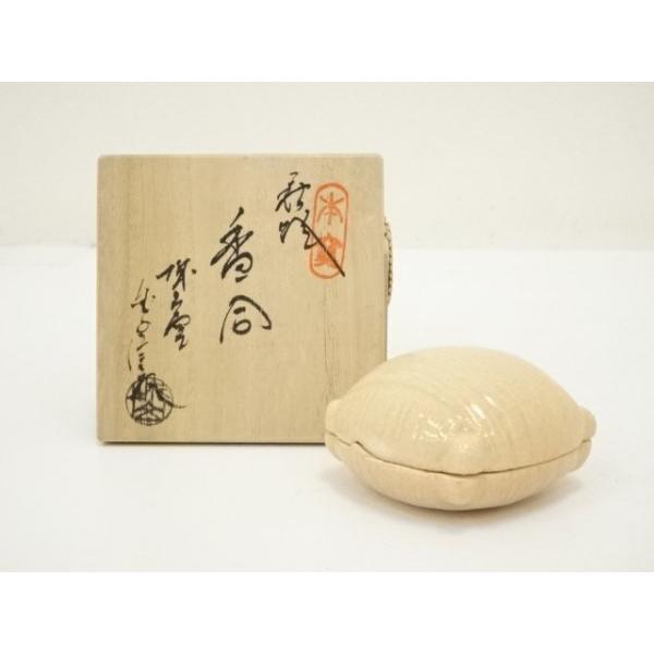 ys7145037; 宗sou 萩焼 城山窯 金子信彦造 糸巻香合（共箱）【道
