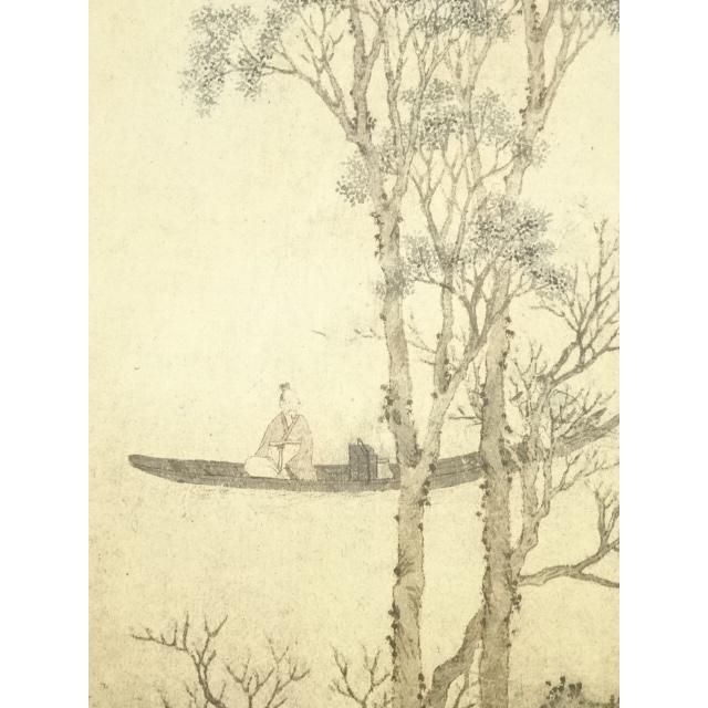 ys7148435; 宗sou 中国 文徴明 江南春図 印刷工芸 紙本掛軸（共箱