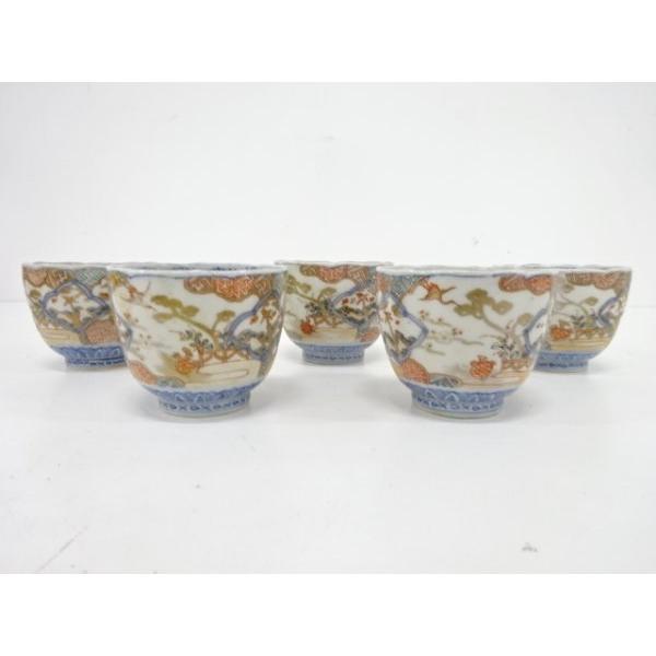 古伊万里　蕎麦猪口　5客と鉢　揃い 古伊万里蕎麦猪口5客と鉢揃い