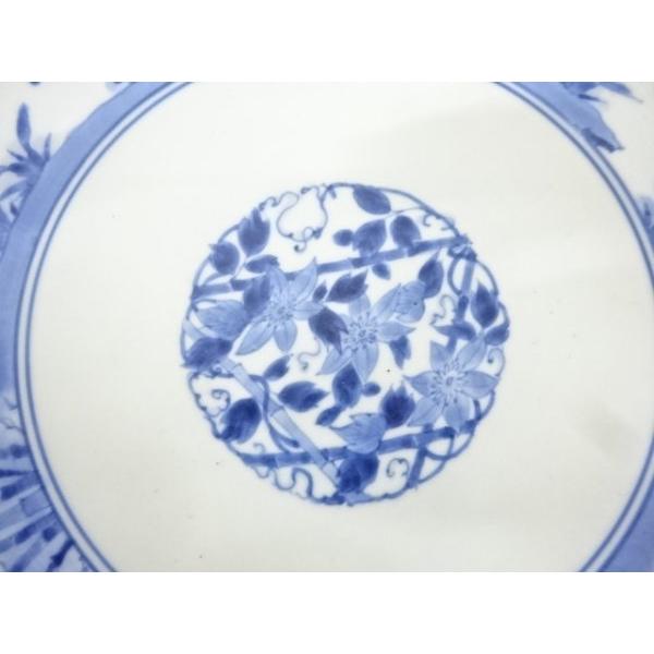 皿 2枚 染付 江戸 草花文様 古伊万里 取り皿 訳あり 七寸