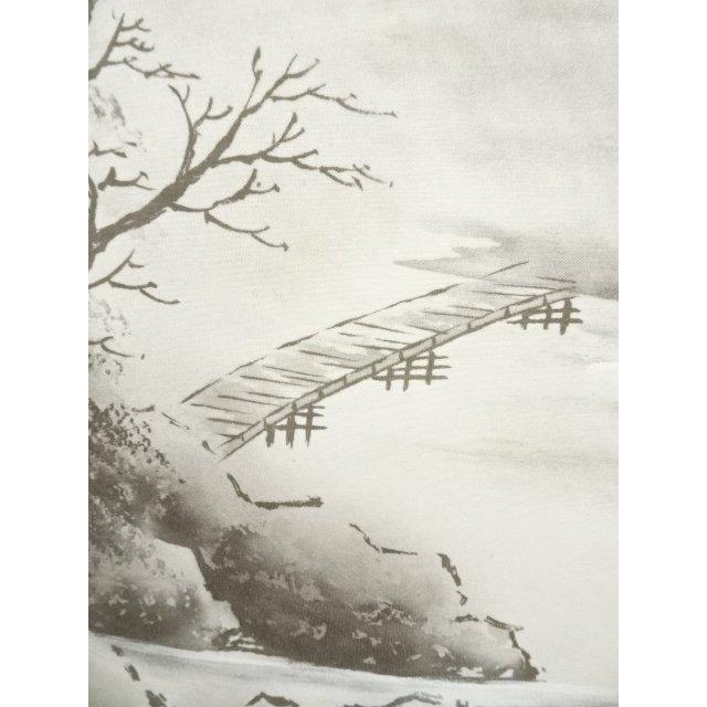 ys7190358; 宗sou 小池石松筆 水墨山水 肉筆絹本掛軸（共箱）【道