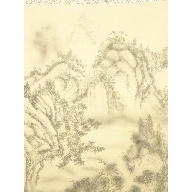 ys7217417; 宗sou 中国 長庚筆 水墨山水 肉筆絹本掛軸（保護箱）【道