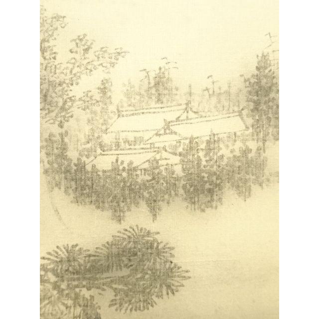 ys7217417; 宗sou 中国 長庚筆 水墨山水 肉筆絹本掛軸（保護箱）【道