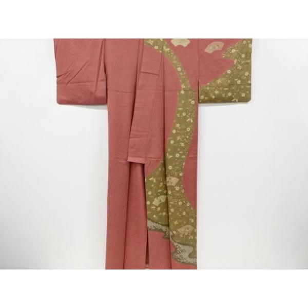 ［4883］訪問着 総絞り 駒刺繍 枝花文 正絹 着物 袷 黒 4883］訪問着 総絞り 駒刺繍 枝花文 正絹 着物 袷 黒