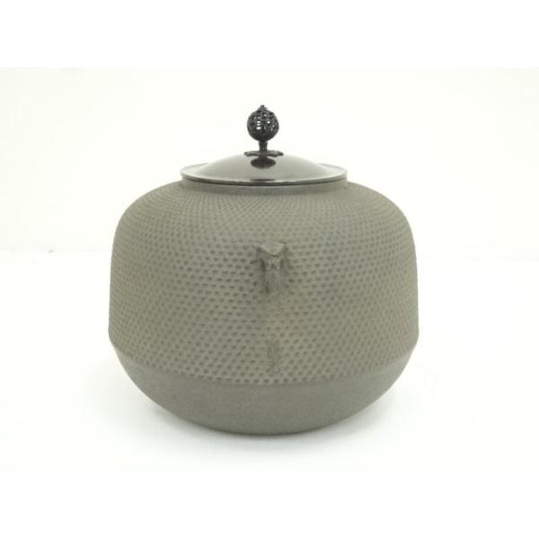 ys7294319; 宗sou 釜師 菊地政光造 丸霰釜（釜鐶付）（共箱）【道