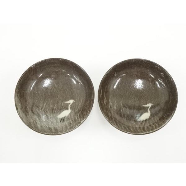 ys7299374; 宗sou 現川焼 十三代 横石臥牛造 白鷺文酒器セット（共箱