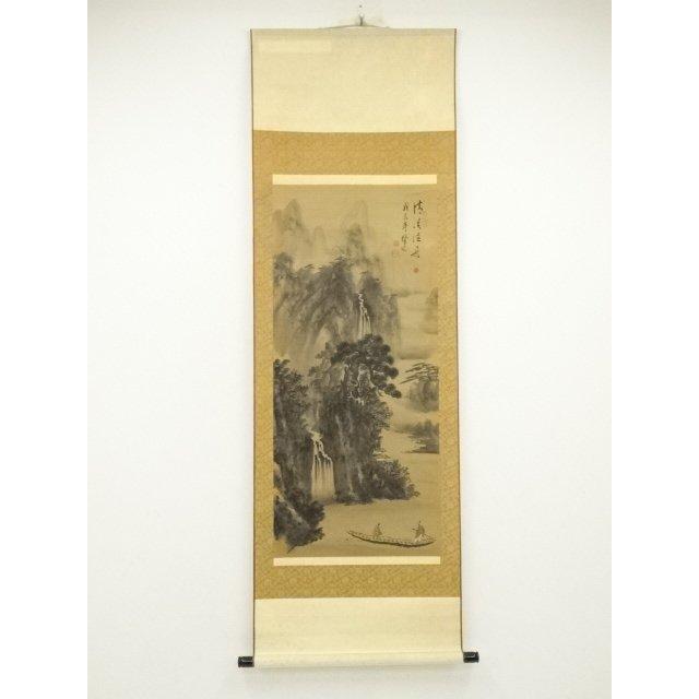 ys7309669; 宗sou 中国 馨吟筆 水墨山水 肉筆絹本掛軸【道 ys7309669; 宗sou 中国 馨吟筆 水墨山水 肉筆絹本掛軸【道