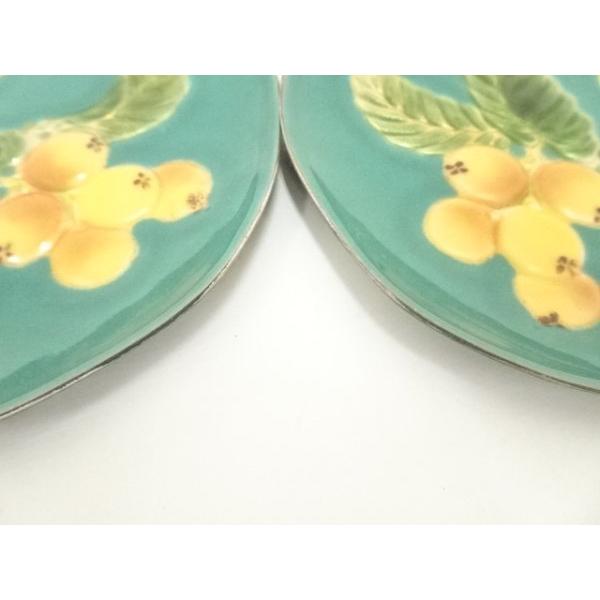 ys7314103; 宗sou 翡翠色七宝枇杷図銘々皿5客（共箱）【道】 : お