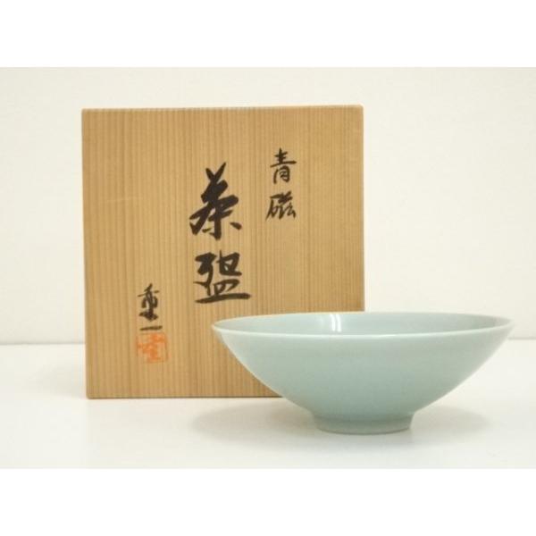 ys7332882; 宗sou 京焼 長谷川重一造 青磁茶碗（共箱）【道】 : お