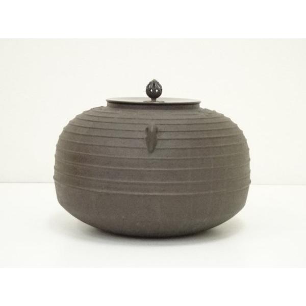 ys7340429; 宗sou 釜師 清光造 筋入平丸釜（共箱）【道】 : お茶道具