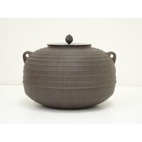 ys7340429; 宗sou 釜師 清光造 筋入平丸釜（共箱）【道】 : お茶道具