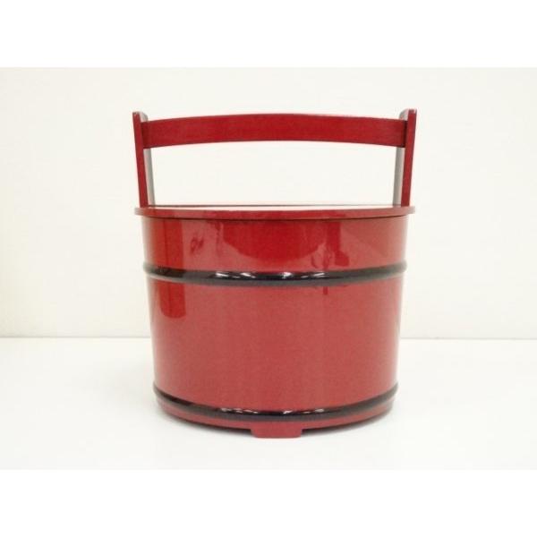 ys7371367; 輪島塗 高崎秋峰造 朱黒塗手桶水指（共箱）【道】