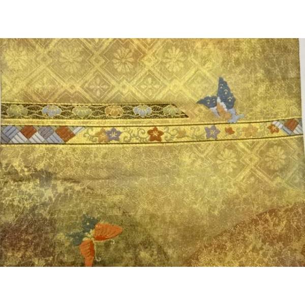 ys7375547; 宗sou 引箔蝶に横段・変わり花菱模様織出し袋帯【着】 : お