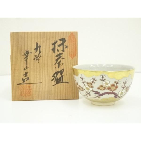 ys7379190; 宗sou 九谷焼 幸山窯造 色絵梅茶碗（共箱）【道】 : お